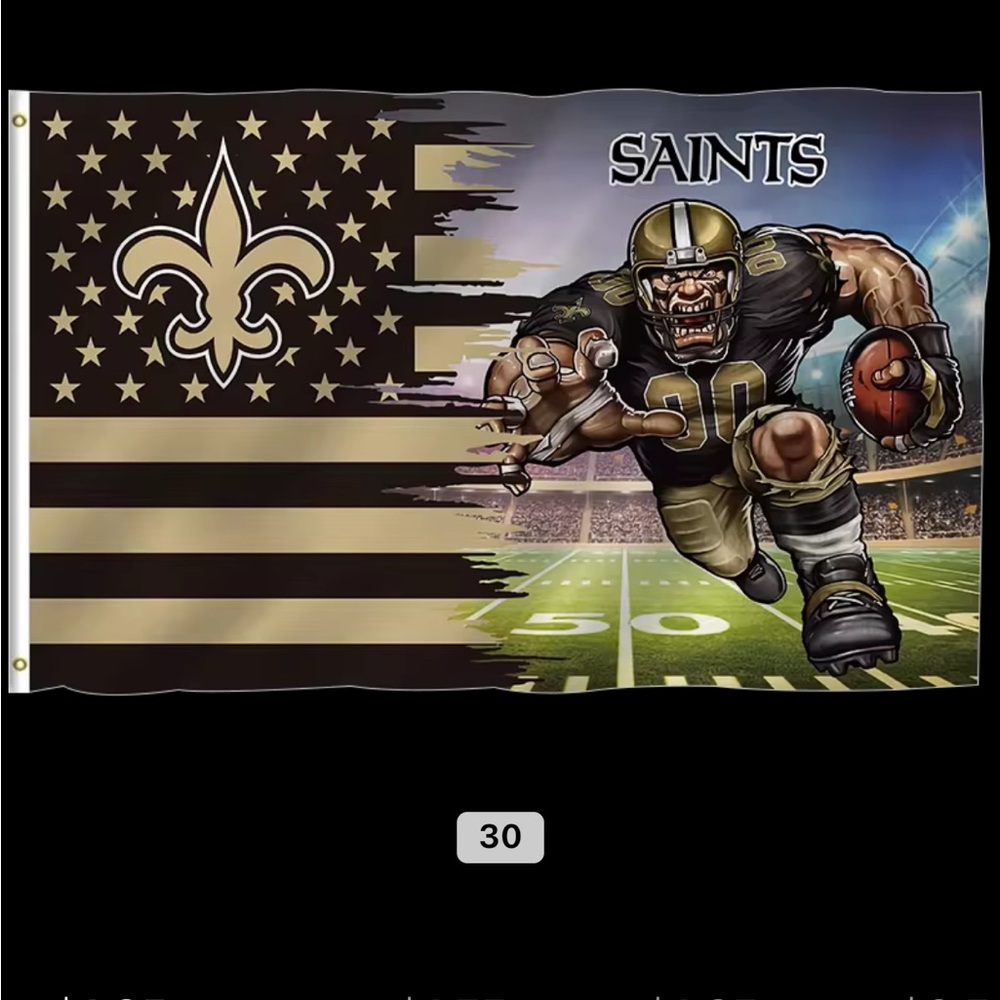 New Orleans Saints Football Flag with Graphic Design